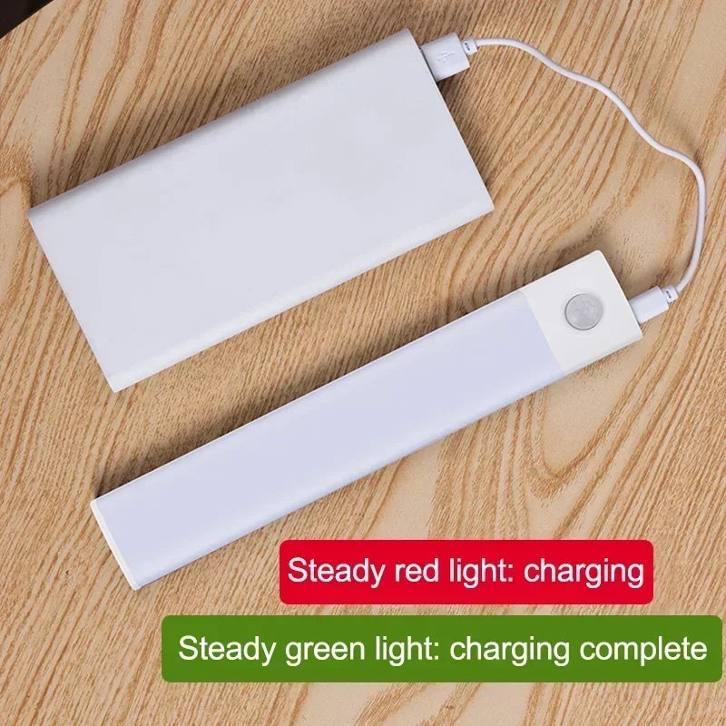 10-60cm Motion Sensor Under Cabinet Lights Wireless LED Night Light USB Rechargeable Ultra Thin Indoor Closet Kitchen Lighting