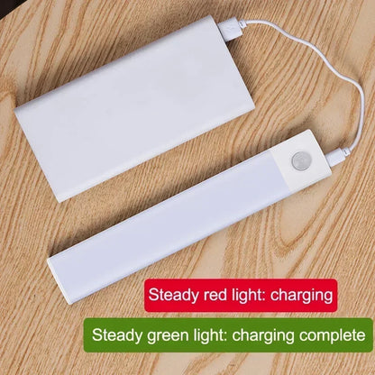 10-60cm Motion Sensor Under Cabinet Lights Wireless LED Night Light USB Rechargeable Ultra Thin Indoor Closet Kitchen Lighting